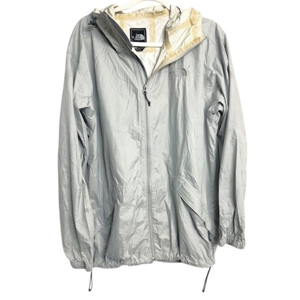 The North Face Men Windbreaker Rain Waterproof Hoddle Zip Adjustable Straps L